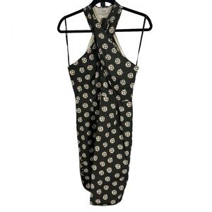 Hoss Intropia front cross straps midi sundress with print 36